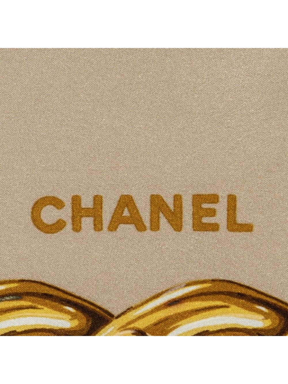 Chanel Scarf Brown Red 100% Gold Twill Silk - Picture 4 of 5